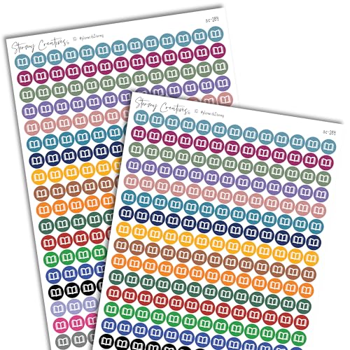 Stormy Creatives Small Book Icon Planner Stickers — Reading & Study — 2 Sheets (468 Total, 0.3” Dots) — Multicolor for Journals, Dot Grid & Calendars