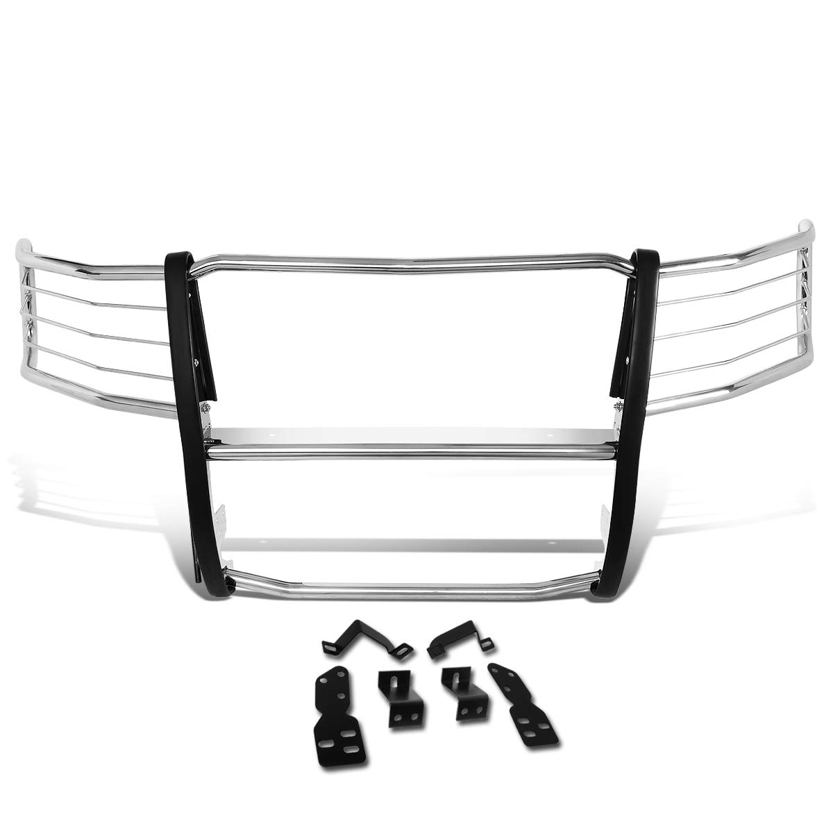 DNA MOTORING GRILL-G-074-SS Stainless Steel Front Bumper Brush Grille Guard Compatible with 07-13 Silverado 1500