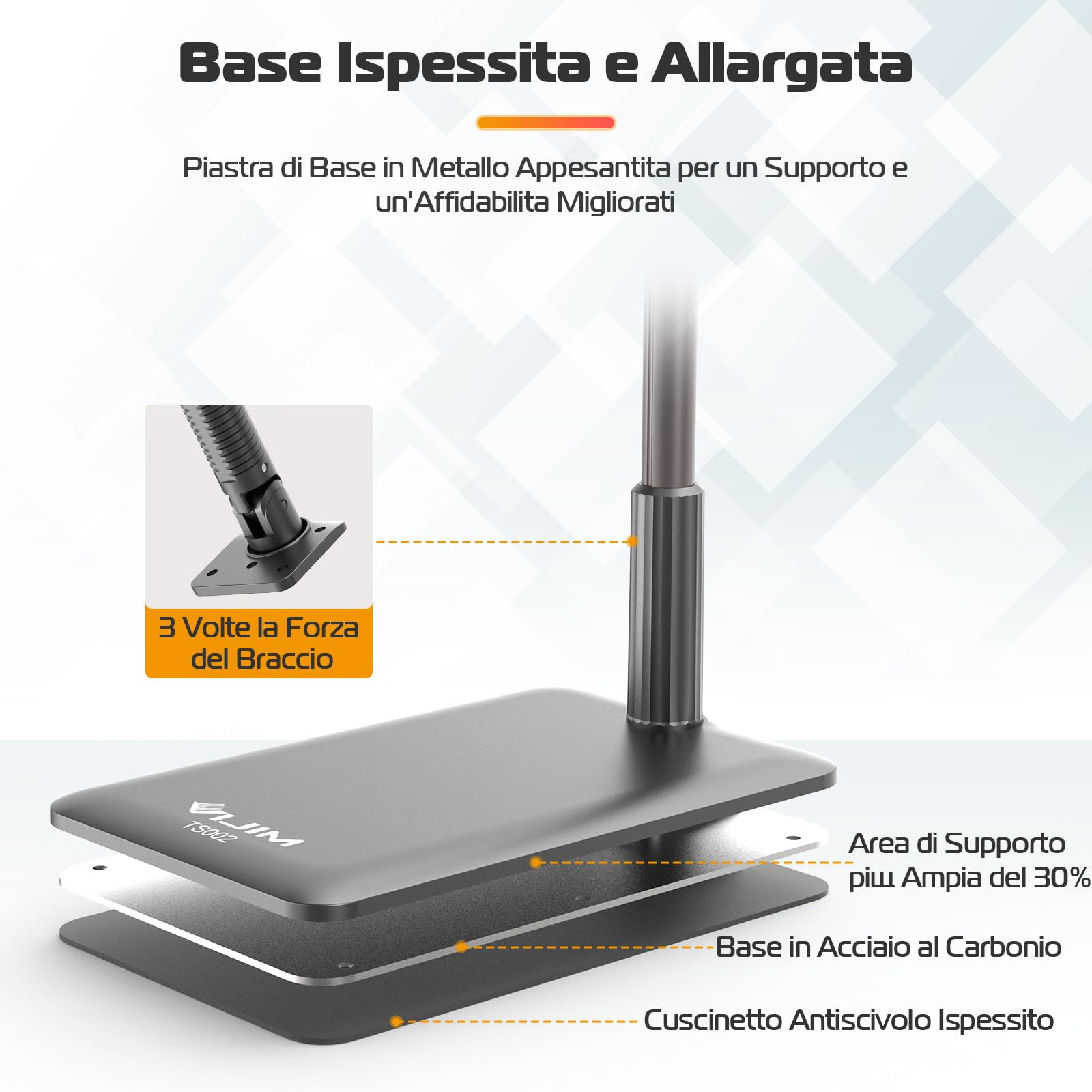 Porta Tablet da Letto, TS002 Supporto Tablet Letto Girevole a 360° con