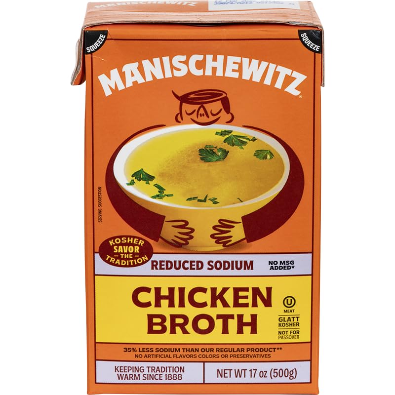 Manischewitz Reduced Sodium Chicken Broth, 17 OZ