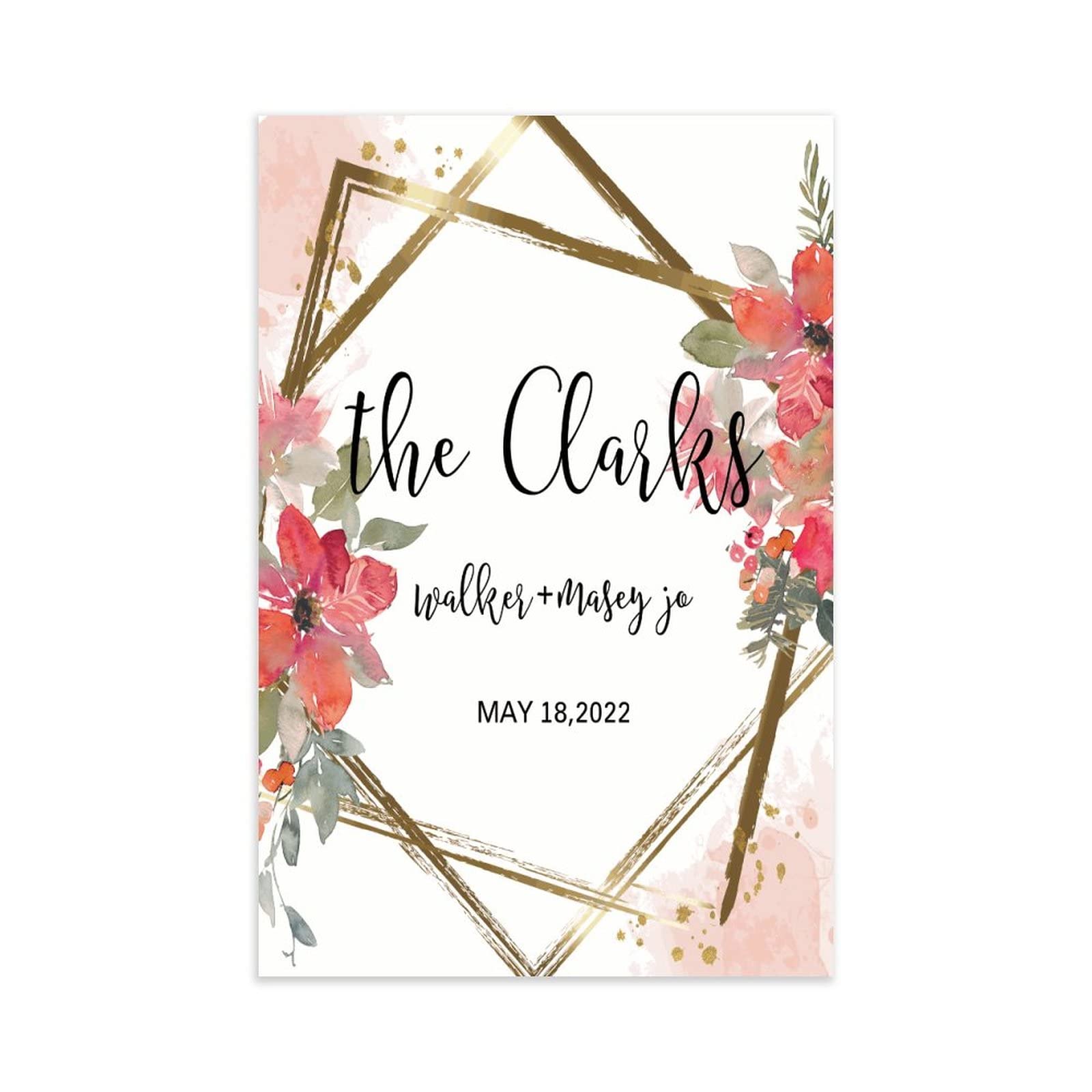 Holzschild für Hochzeit, Willkommensschild, Hochzeit, Outdoor, Tafel, Hochzeitsschilder für Zeremonie, florales Hochzeitsschild, 76,2 x 50,8 cm