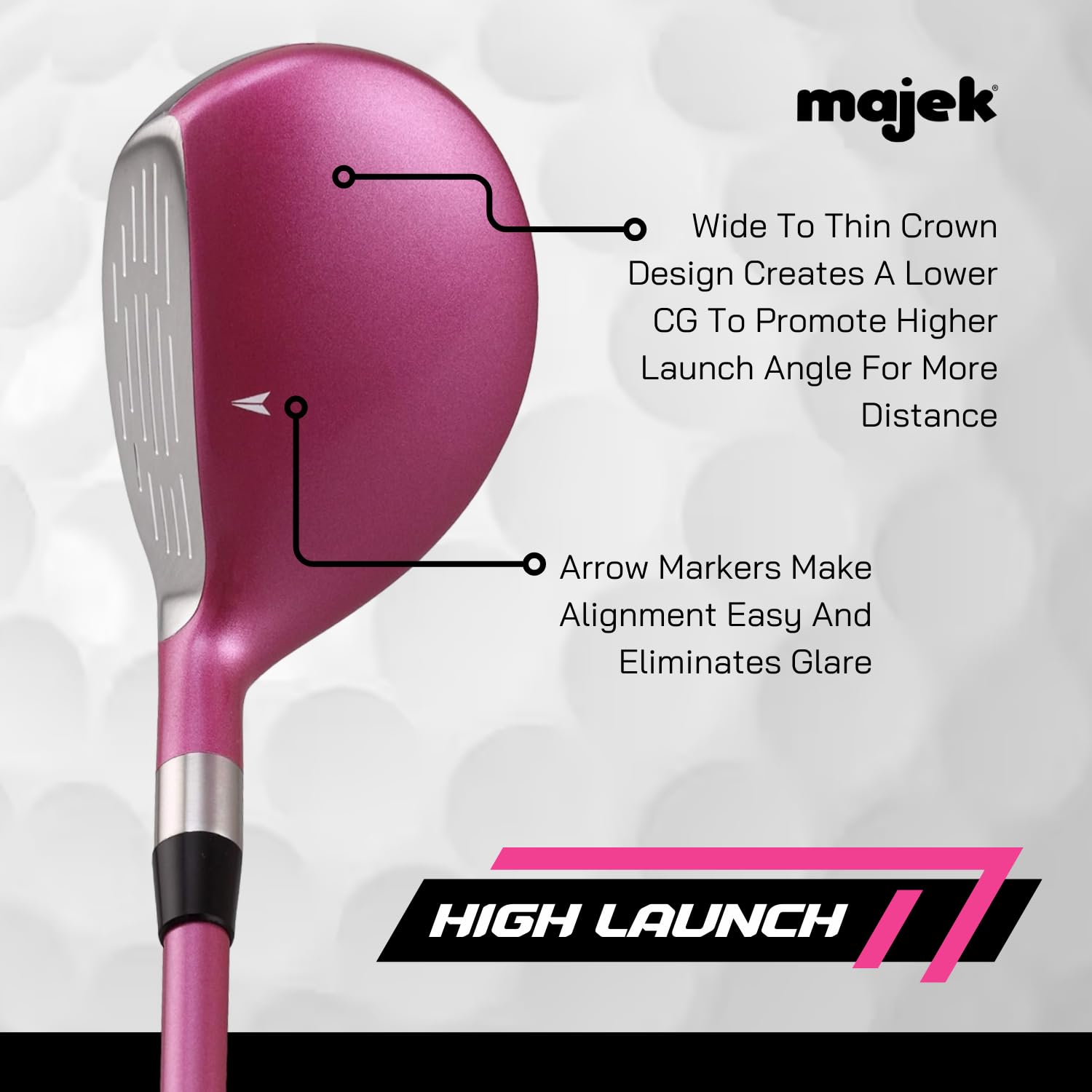 Majek Pink Senior Damen Golf-Hybriden Eisen Set New Senior Women Best All True Hybrid Ultra Light Weight Forgiving Fuchsia Woman Komplettpaket beinhaltet 4 5 6 7 8 9 PW SW All Lady Flex Utility Clubs