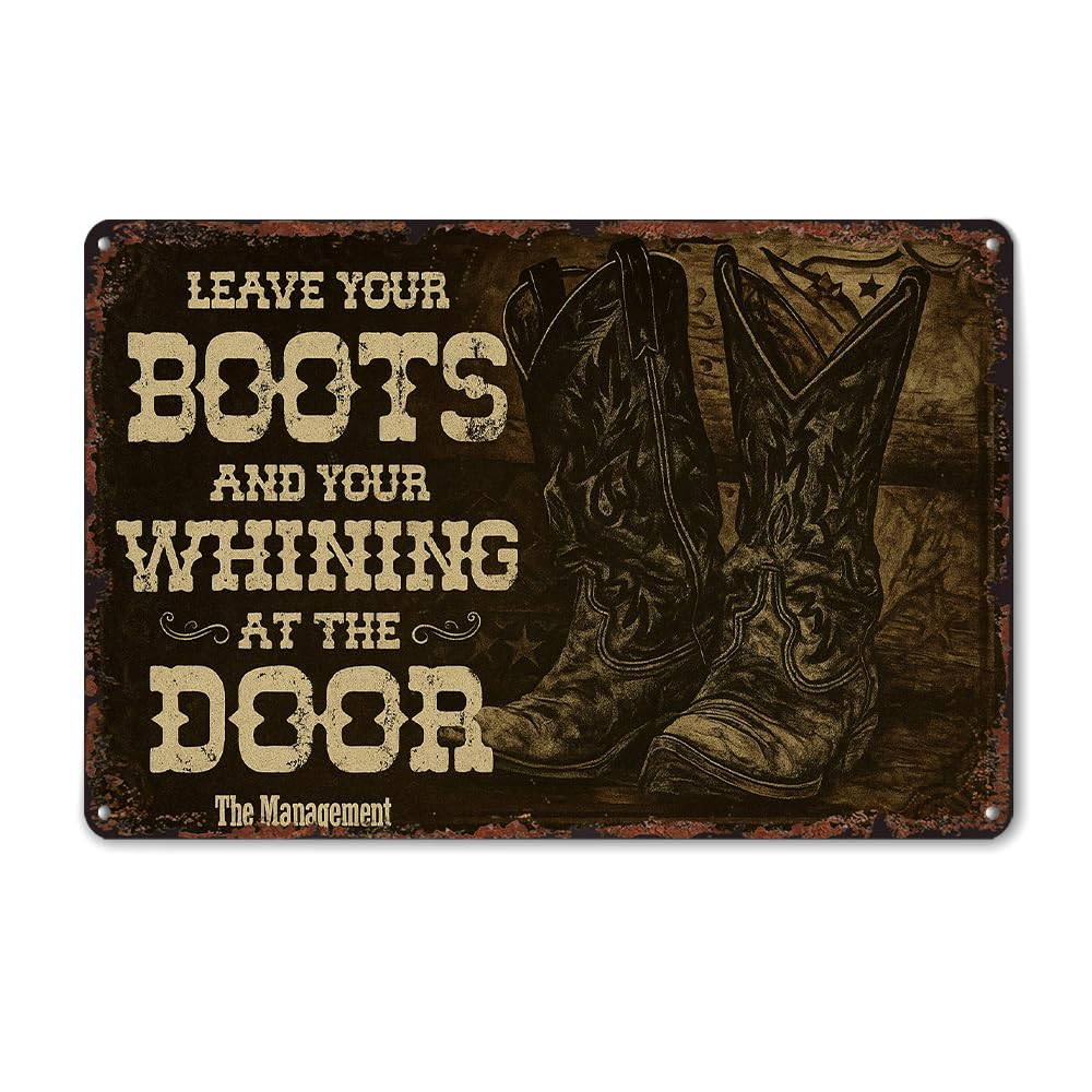 Country Retro Style Wall Art 8x12 Inch, Aluminum Plaque Suitable For Indoor Outdoor Decor