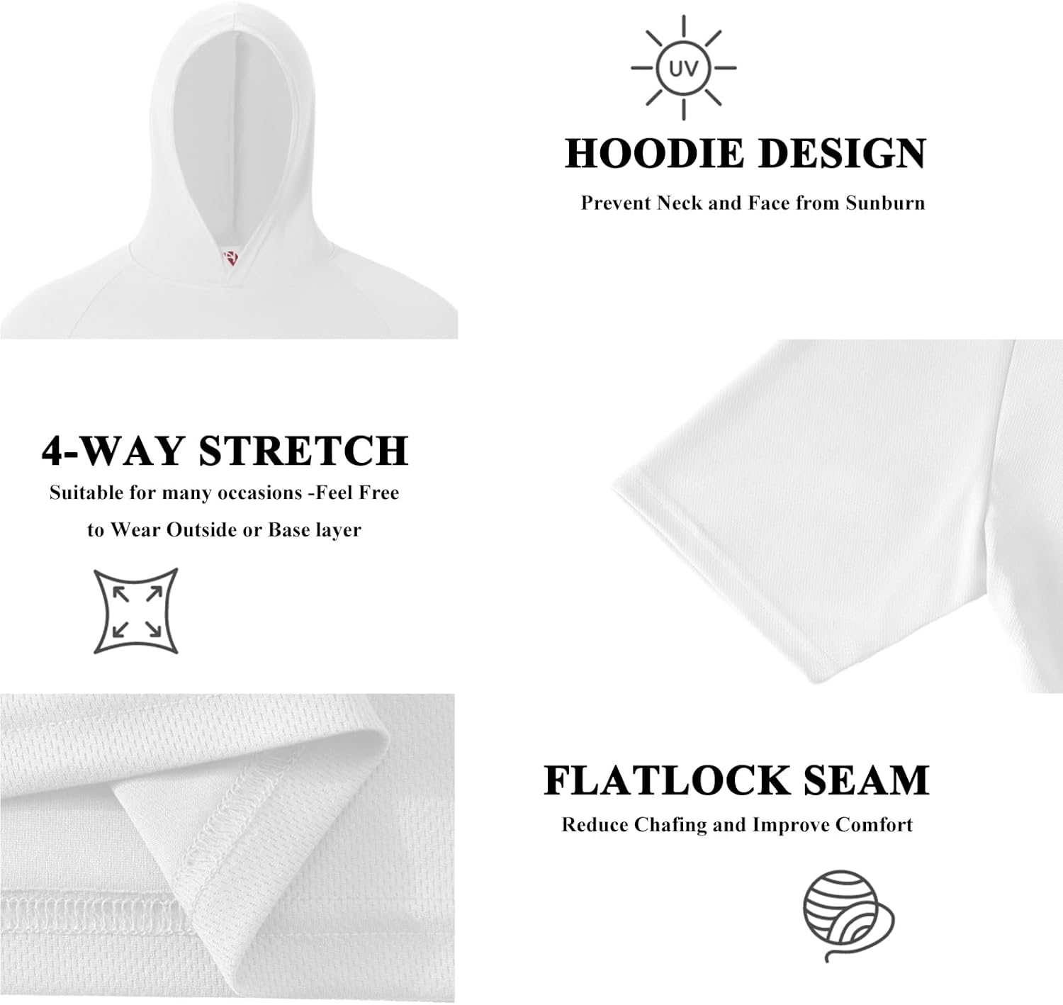 LeeHanTon Men UPF 50+ Sun Protection Hoodie Short Sleeve T Shirt Pack Quick Dry Shirt for Athletic Running Activewear Workout
