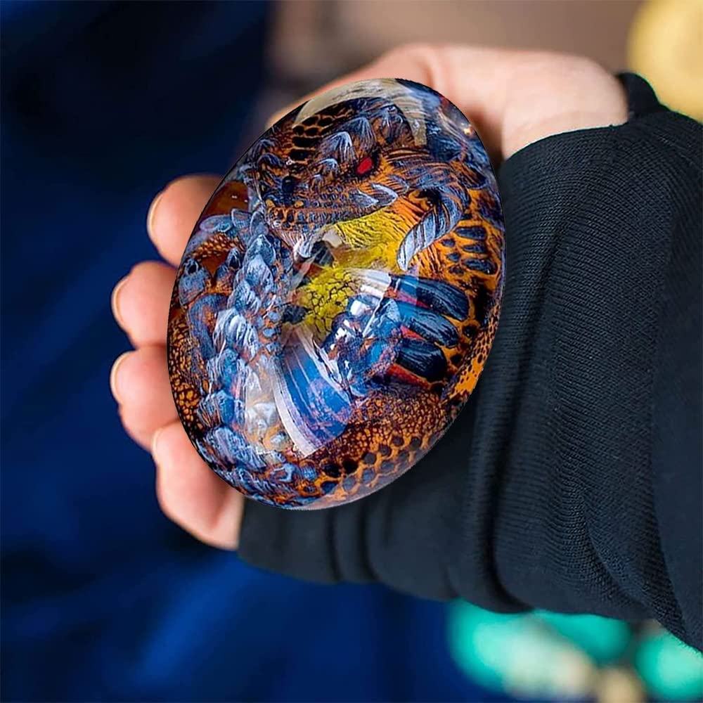 Oeuf De Dragon De Lave Ornements D'Oeuf De Dinosaure Cristal Avec Base