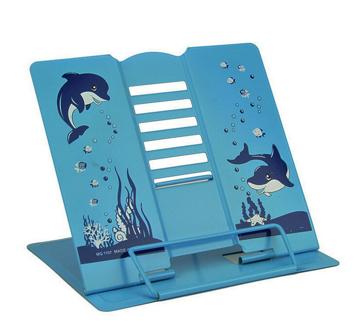 Dolphin Sturdy Lightweight Book Stands & Holders for Reading Bookrest for Large Books (Blue)
