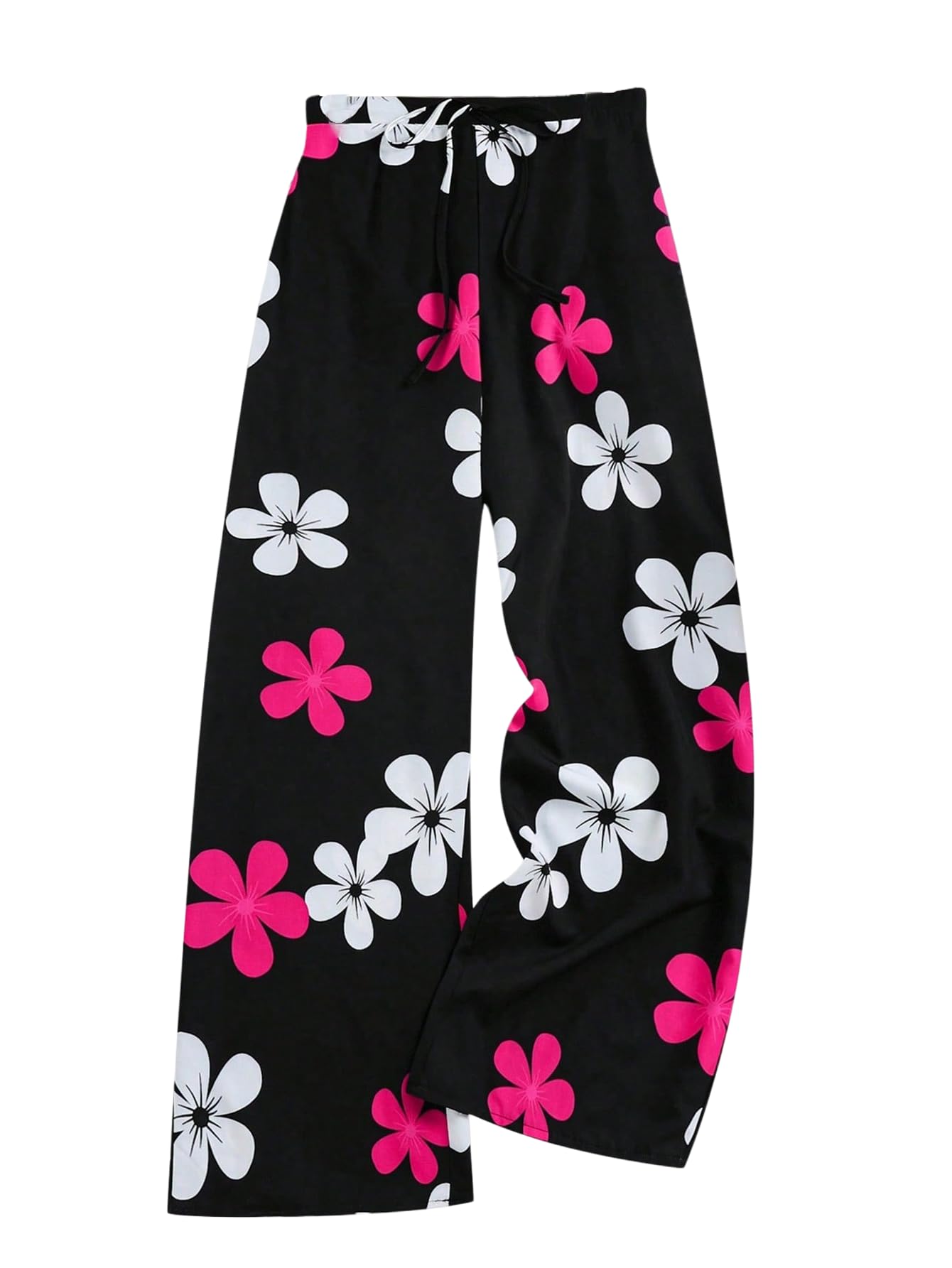 SOLY HUX Womens Plus Size Floral Pants Elastic High Waisted Wide Leg Boho Vacation Trousers Pants
