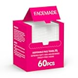 FACEMADE 60 Count Disposable Face Towels, 100% USDA Biobased Face Towelettes Disposable, Clean Facial Towels for Makeup and Clean Skin, Super Soft and Thick Dry Wipes Club