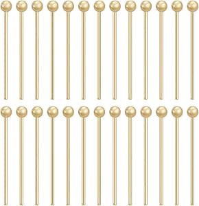 Amazon.com: BENECREAT 400PCS 18K Gold Plated Ball Head Pins 22 Gauge/0 ...