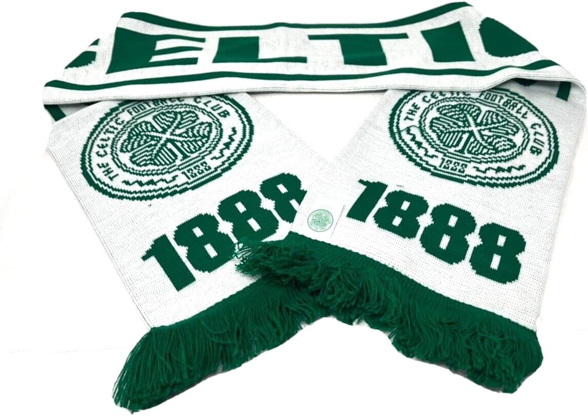 Celtic Scarf - Football Gift - Stripe White/Green, Green, One Size