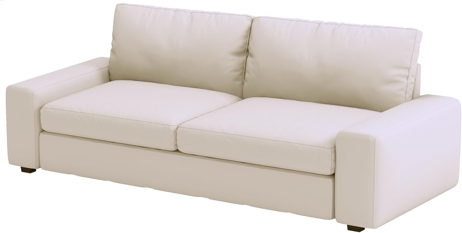 The Durable Polyester KIVIK Three Seat (Not Loveseat) Sofa Cover Replacement is Compatible with IKEA Kivik 3 Seater Sofa Slipcover Only. (Polyester Beige)