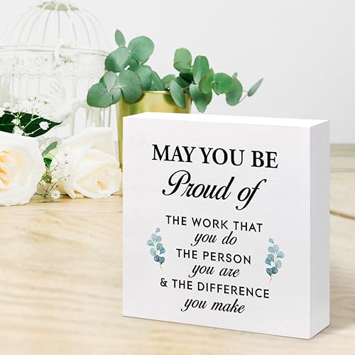Miniatura 6 de Cartel de caja con citas inspiradoras con texto en inglés May You Be Proud of the Work You Do, caja motivacional para decoración de pared en el