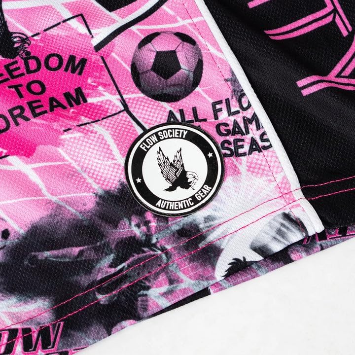 Flow Society Freedom to Dream Soccer Attack Boys Shorts - Lacrosse - Baseball - Football - Hockey - Basketball - Pink
