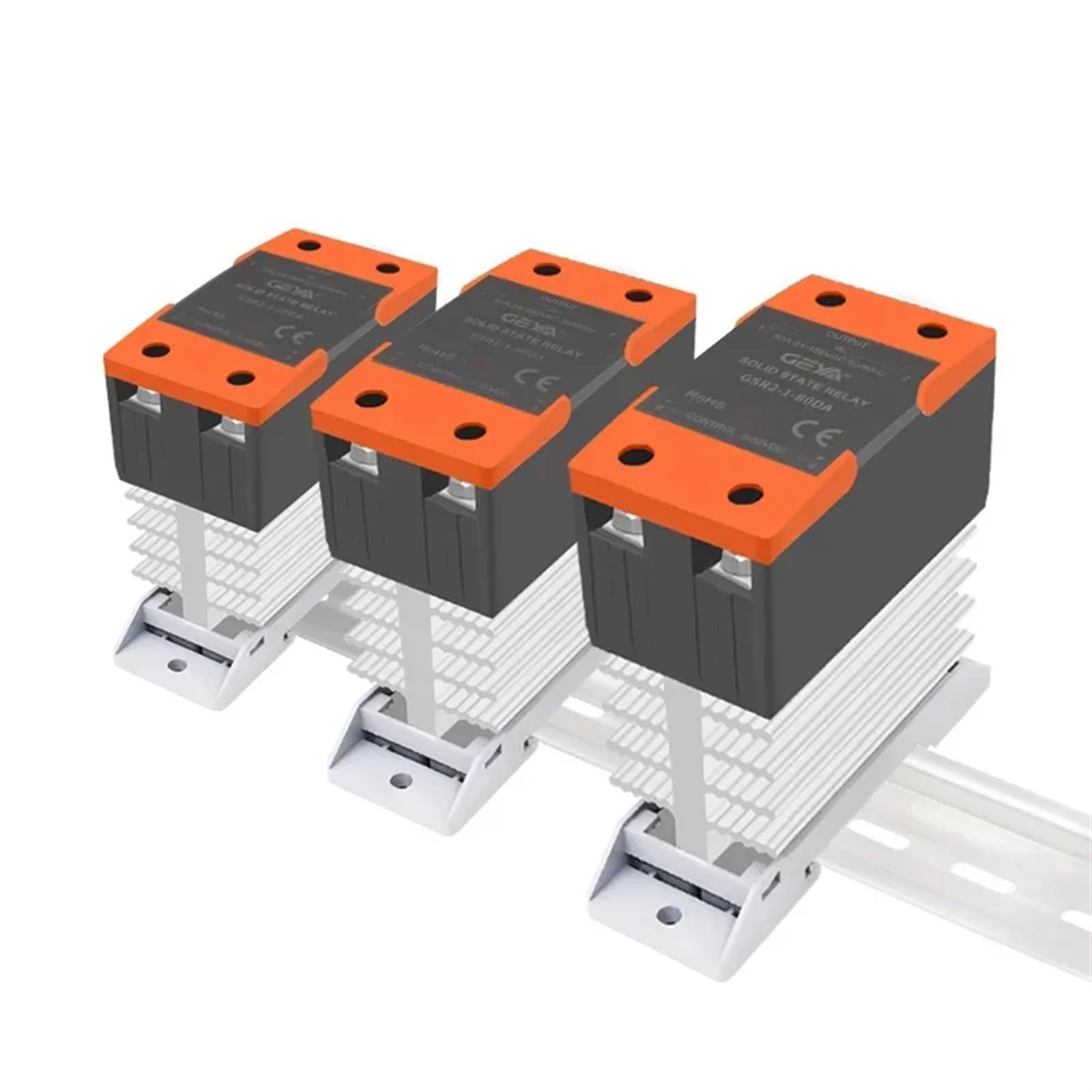 Relé de estado sólido con radiador SSR 10DA 25DA 40DA Control CC CA monofásico SSR montaje en carril Din monofásico (Color : DC to AC, Size : 40A)