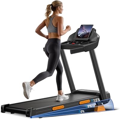LONTEK Laufband für Zuhause Klappbar mit Steigung 15%, Laufbänder 12KM/H, Treadmill for Home mit 3,0-PS-Motor und LED-Anzeige, 136KG