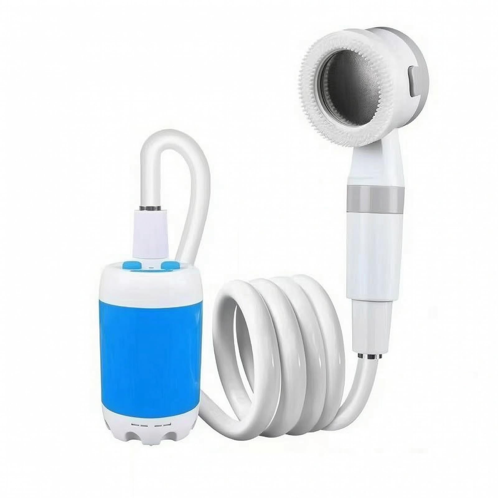 Baoblaze Ducha Portátil Eléctrica Mano Recarga USB Ducha Portátil con Bomba Agua Compacta Ligera para Viajeros, Dormitorios Universitarios, 2-Ajustes