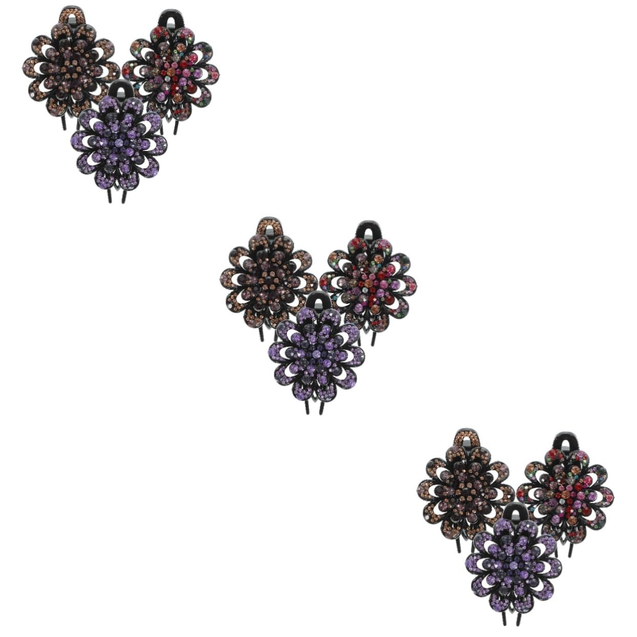 FRCOLOR 9 Piezas Clip De Pelo De Diamantes De Imitación Joyería Para El Cabello Pasadores Brillantes Pasadores De Pelo Clips De Pelo Para Mujer Clips De Pelo De Boda Horquillas De