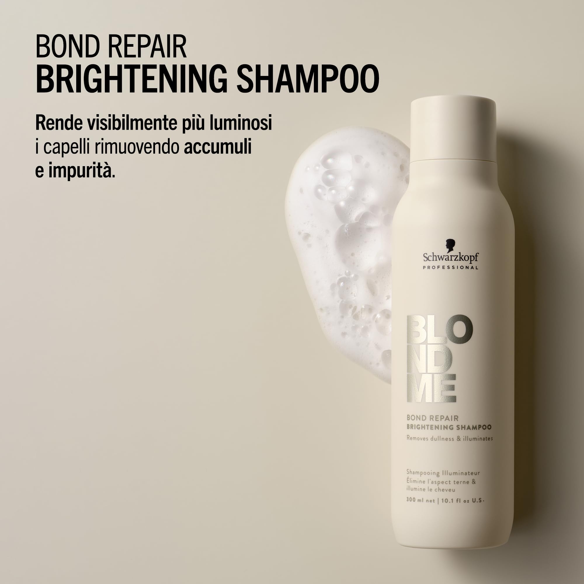 Schwarzkopf Professional BLONDME Bond Repair Brightening Shampoo - Shampoo Illuminante Riparatore - Olio di Mandorla e Tè Bianco 300ml