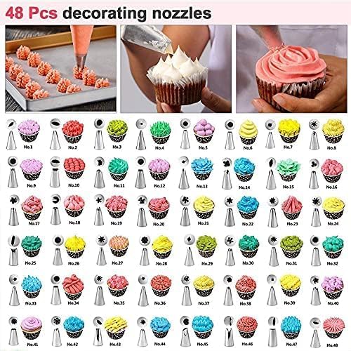 絞り袋 口金 配管ヒント 82 ピース/セットケーキデコレーションキットステンレス鋼ノズルセットペストリーアイシングバッグケーキ配管