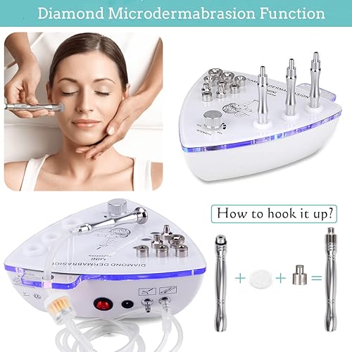 Miniatura 6 de Yofuly - Máquina de microdermoabrasión de diamante con pistola pulverizadora, potencia de succión profesional de 65-68 cmHg, máquina facial de