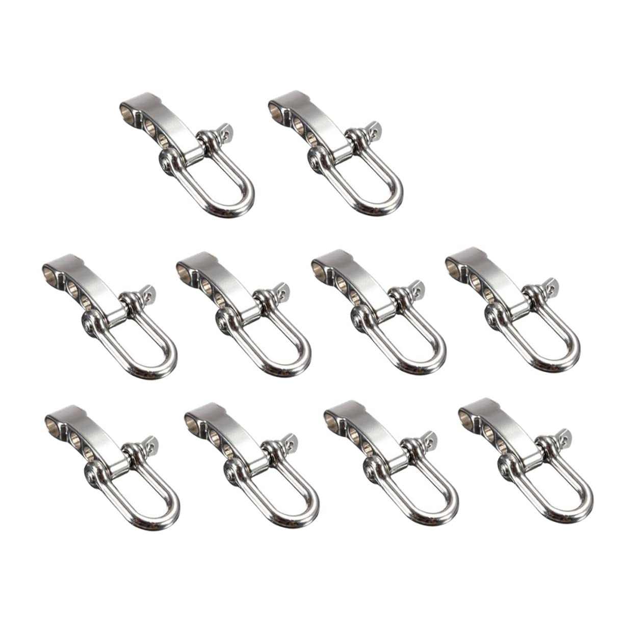 NAMOARLY 10pc Set Marine Grade Rigging Shackles d Ring Bumper Shackles for Chain Bumper Mounting