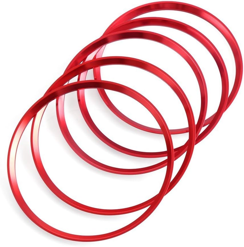 Decorative rings for ventilation slots made of aluminium alloy, air vents decoration, stylish ventilation rings, red