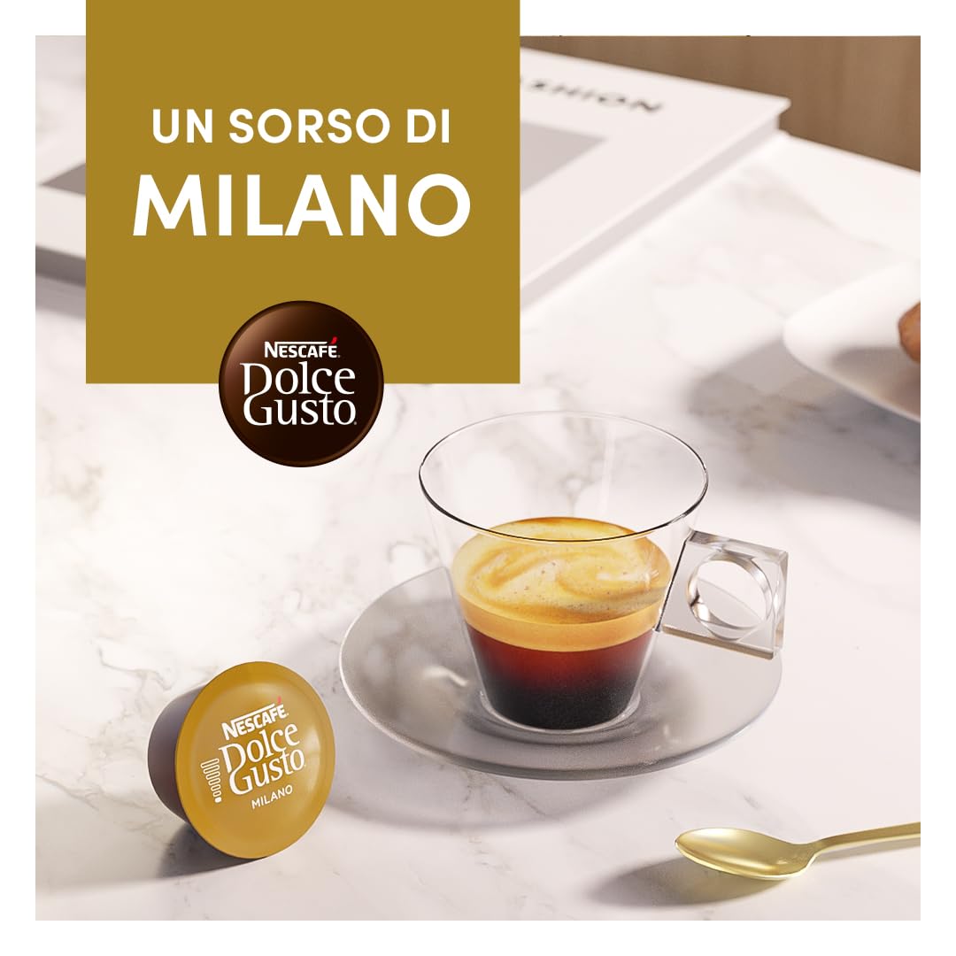 NESCAFÉ DOLCE GUSTO Espresso Milano Caffè, 6 Confezioni da 16 Capsule (96 Capsule Compatibili Nescafé Dolce Gusto)