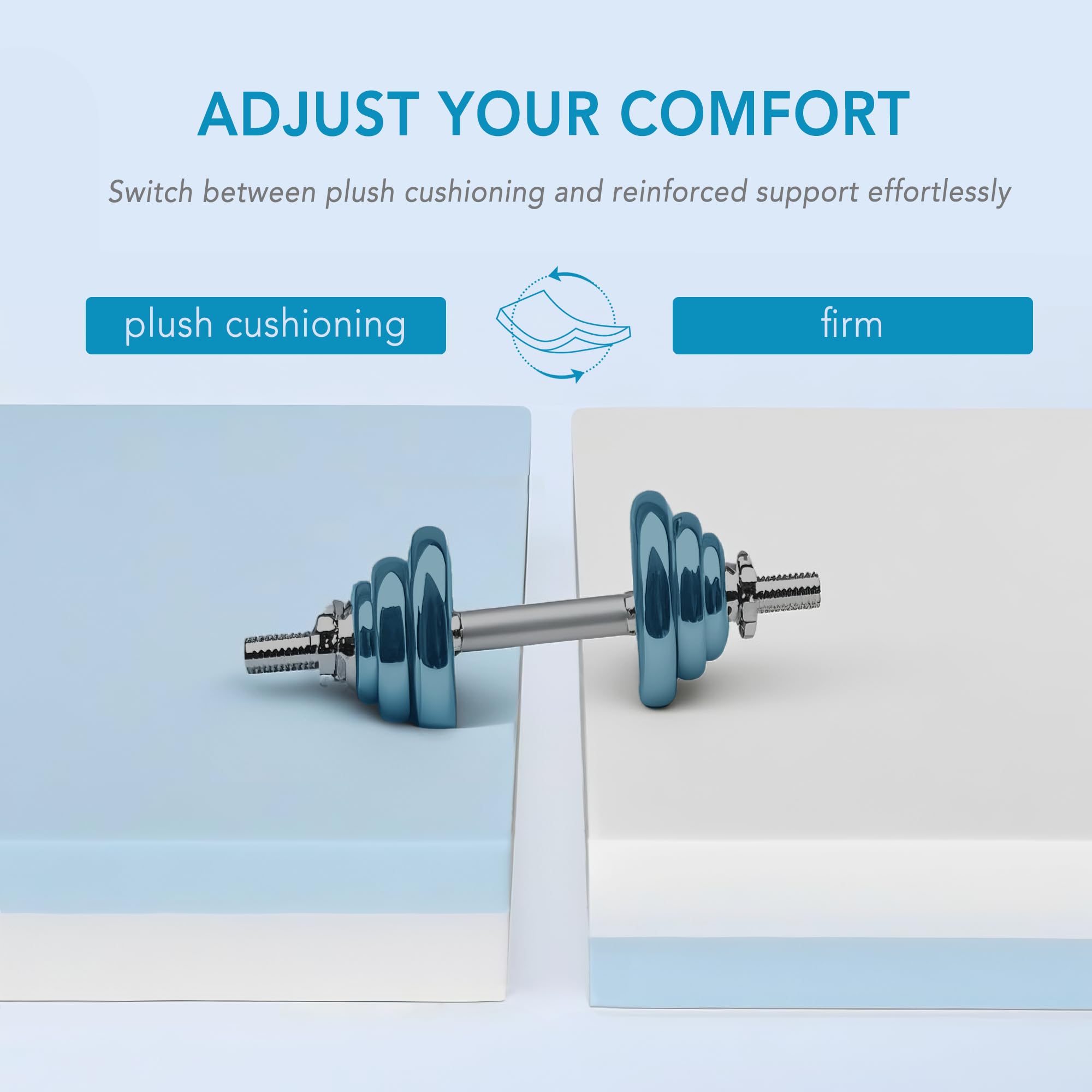 Degrees of Comfort Surmatelas en mousse à mémoire de forme hypoallergénique de 8 cm d'épaisseur avec maille de circulation d'air et housse douce, lavable, antidérapante pour les maux de dos et le