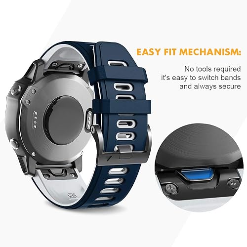 Miniatura 44 de NotoCity Compatible with Fenix 6X Watchbands Silicone Sport Watch Strap for Fenix 5X/5X Plus/Fenix 6X Pro/Fenix 7X/Fenix 3/Fenix 3 HR/Tactix/Descent