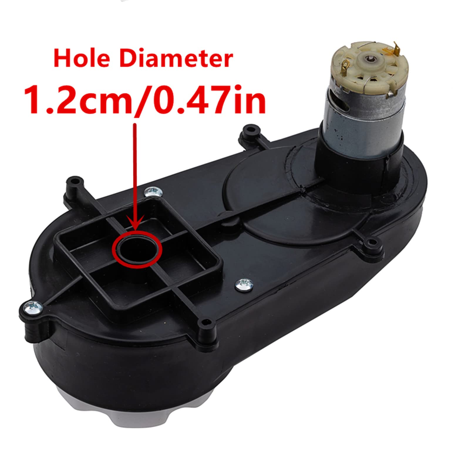 12V390 20000RPM Apertura Caja de cambios de 0.47 pulgadas con motor de CC, motor RS390 de 12 V con caja de engranajes para niños, accesorios de paseo eléctrico para niños, piezas de repuesto para 4