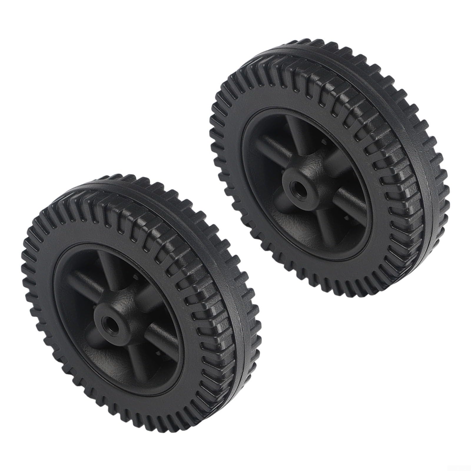 Crabop 2 Pack 6-Inch BBQ Grill Wheels with Protective Covers, Plastic Replacement Casters for Easy Mobility on Barbeque Grills, Black(2pcs)