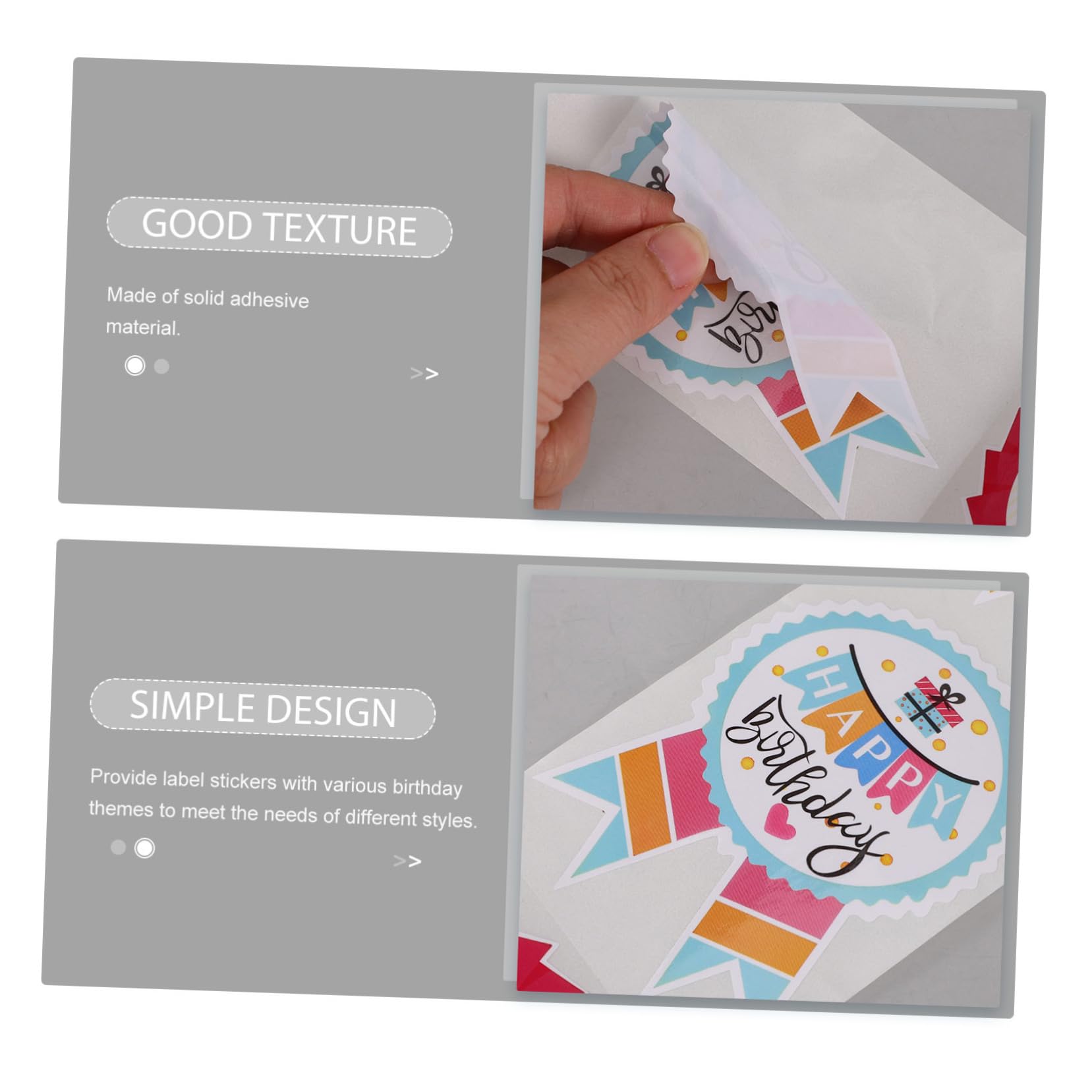 NUOBESTY 4rotoli Etichette Adesive Compleanno Stickers Decorativi Per Compleanno e Decorazioni Multi- Facile Applicare Etichette Autoadesive