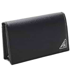 PRADA プラダ　ブラック レザー 名刺入れ プラダ 名刺入れ レディース SAFFIANO METAL レザー イタリア