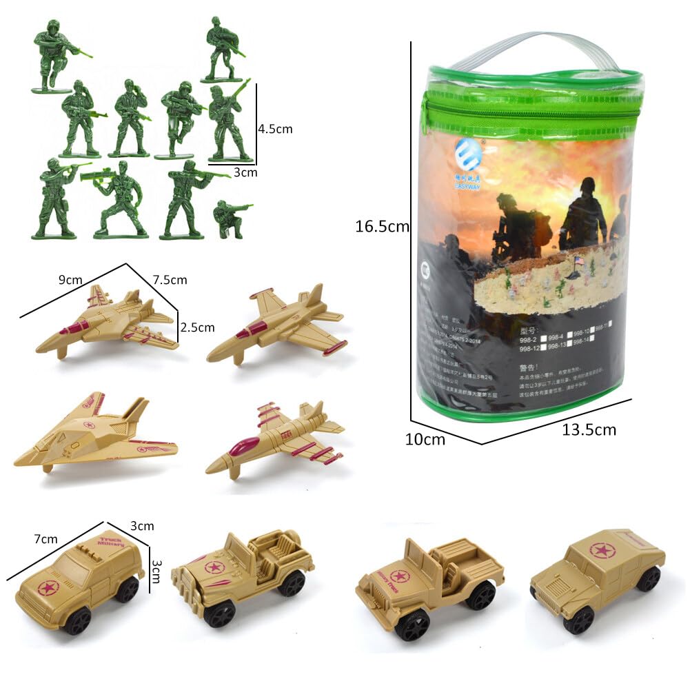 Soldatini Di Piombo 300Pcs Soldato Militare Modello Set, Soldatini In Plastica Uomini Figure Esercito Action Figures Giocattolo Educativo Per Bambini Carrarmato Giocattolo