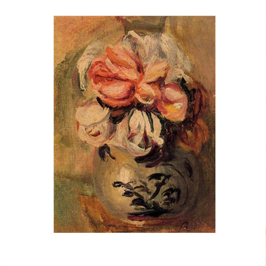 Lhhjf Ljhfa White Pierre Auguste Renoir Poster Flowers Wall Art Pierre Auguste Renoir Canvas Painting And Prints Home Decor Picture 50X70cm No Frame