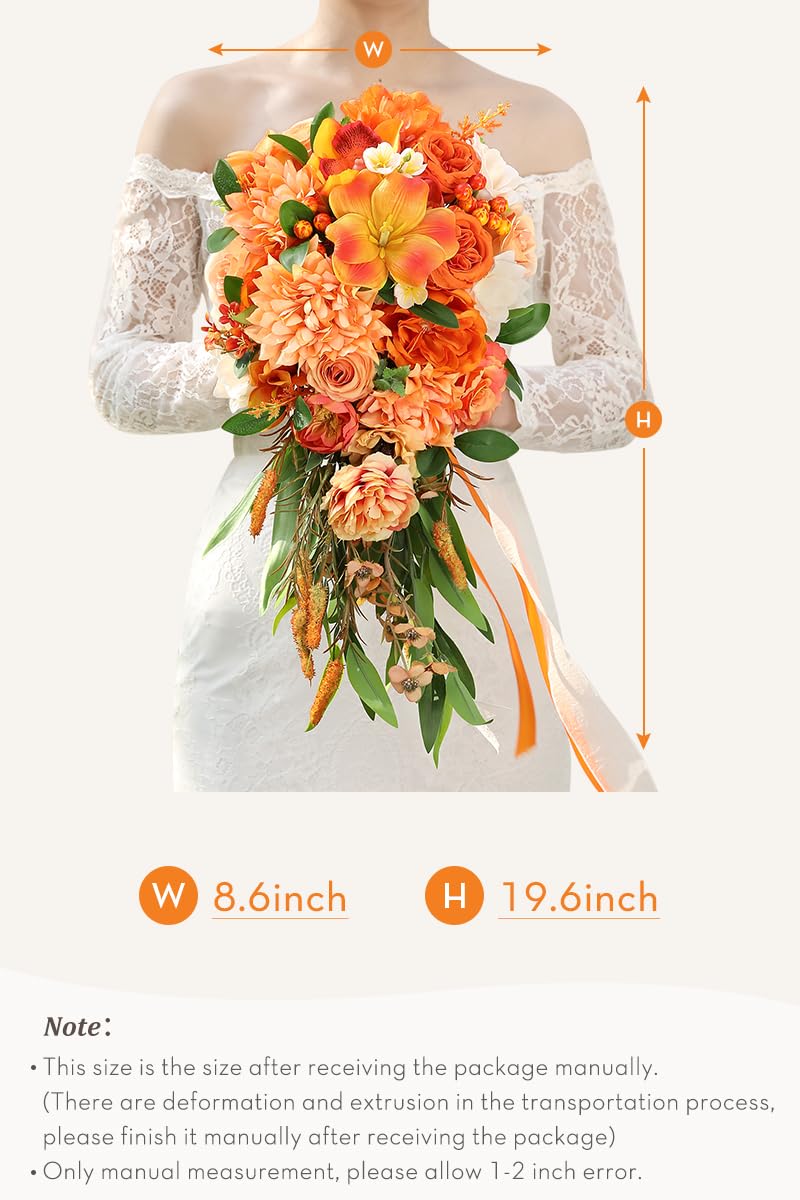 Amazon｜Serwalin 11インチ 花嫁介添人用ウェディングブーケ、秋の