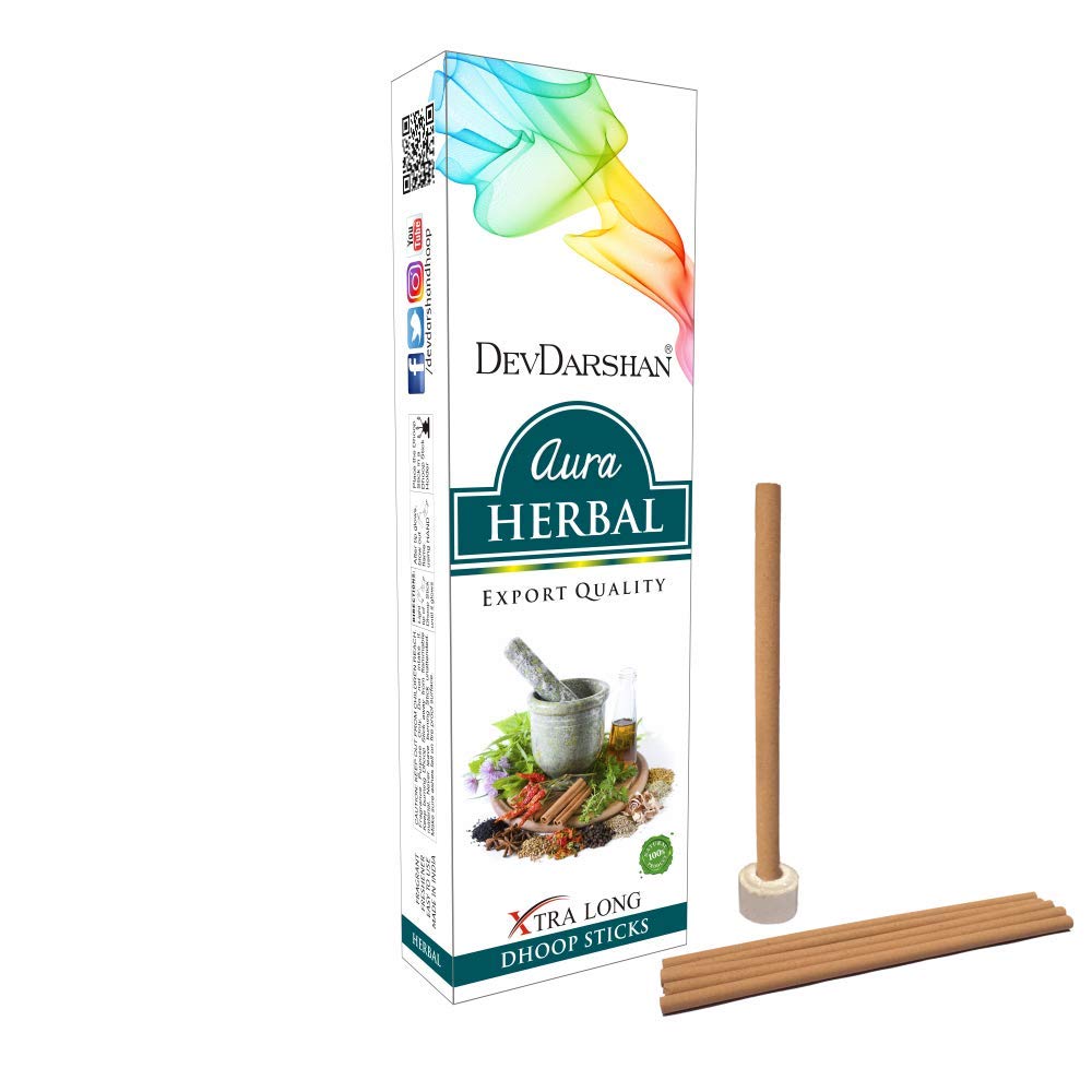 Devdarshan Aura Herbal Dry Dhoop Stick 10 Sticks (Pack of 12 Units)