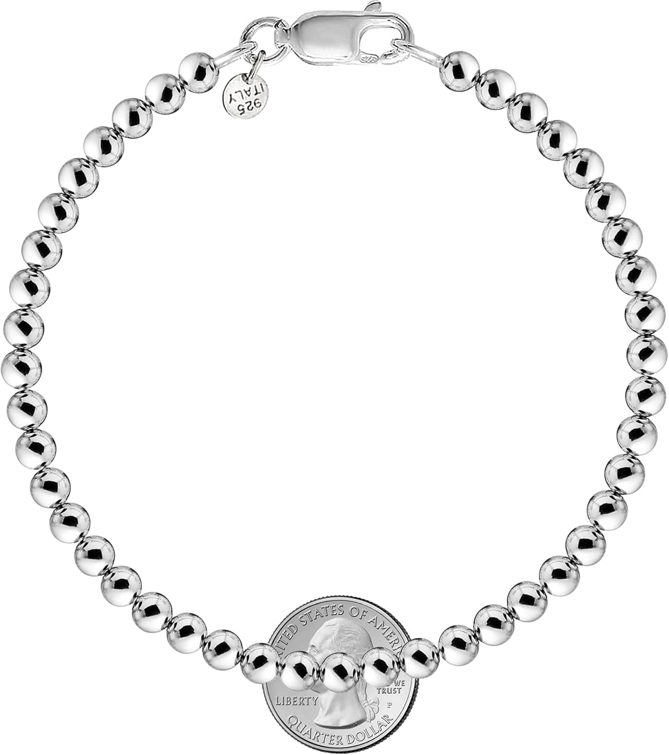 Savlano 925 Sterling Silver Handmade Bead Ball Strand Chain Bracelet For Women - Made in Italy Comes With a Gift Box - Image 3
