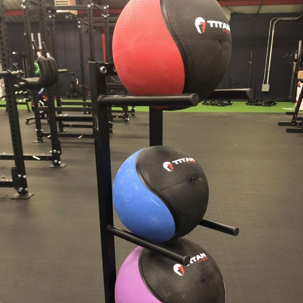 Titan Fitness Adjustable Medicine Ball Storage Tree, Holds 5 Med Ball for Strength Training, Muscle Driver, Sport Therapy, Core Strength, WOD