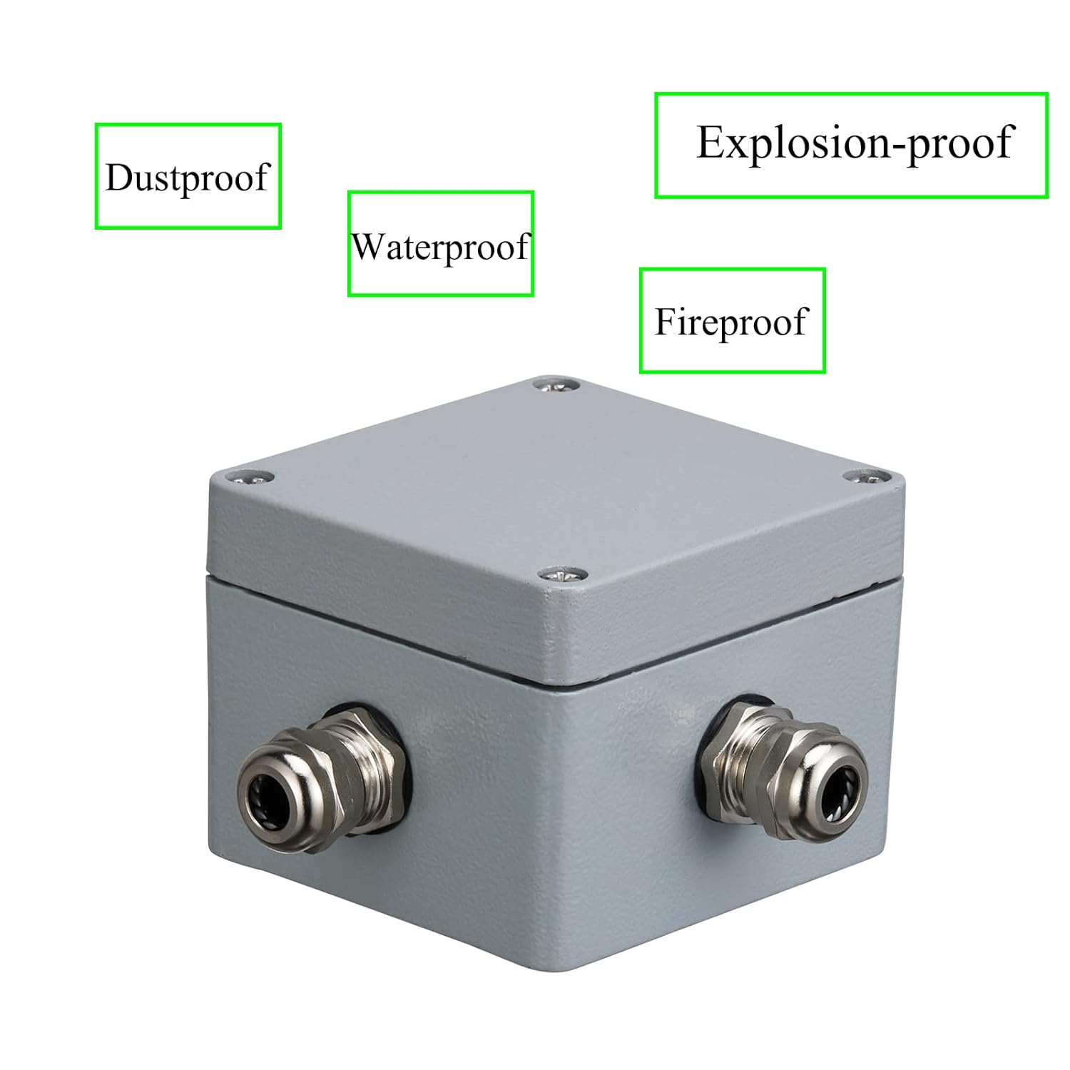 80x76x60mm Aluminum Alloy Metal Waterproof Junction Box, Universal Industrial Structure IP66 Outdoor Using Explosion Proof Electrical Project Box 3.15x3x2.36 inch