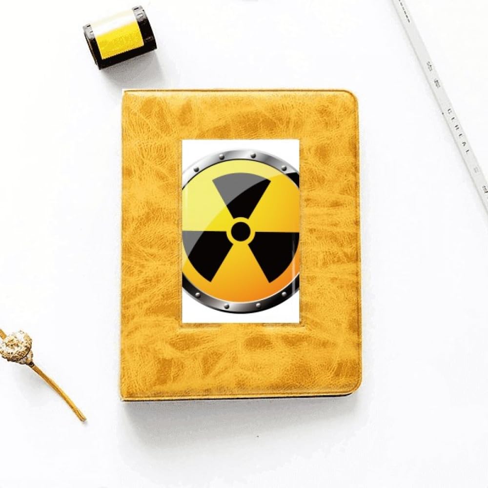 no/no Logo Yellow Background Radioactive Substances Warning Photo Album Family Wedding Picture 4x6