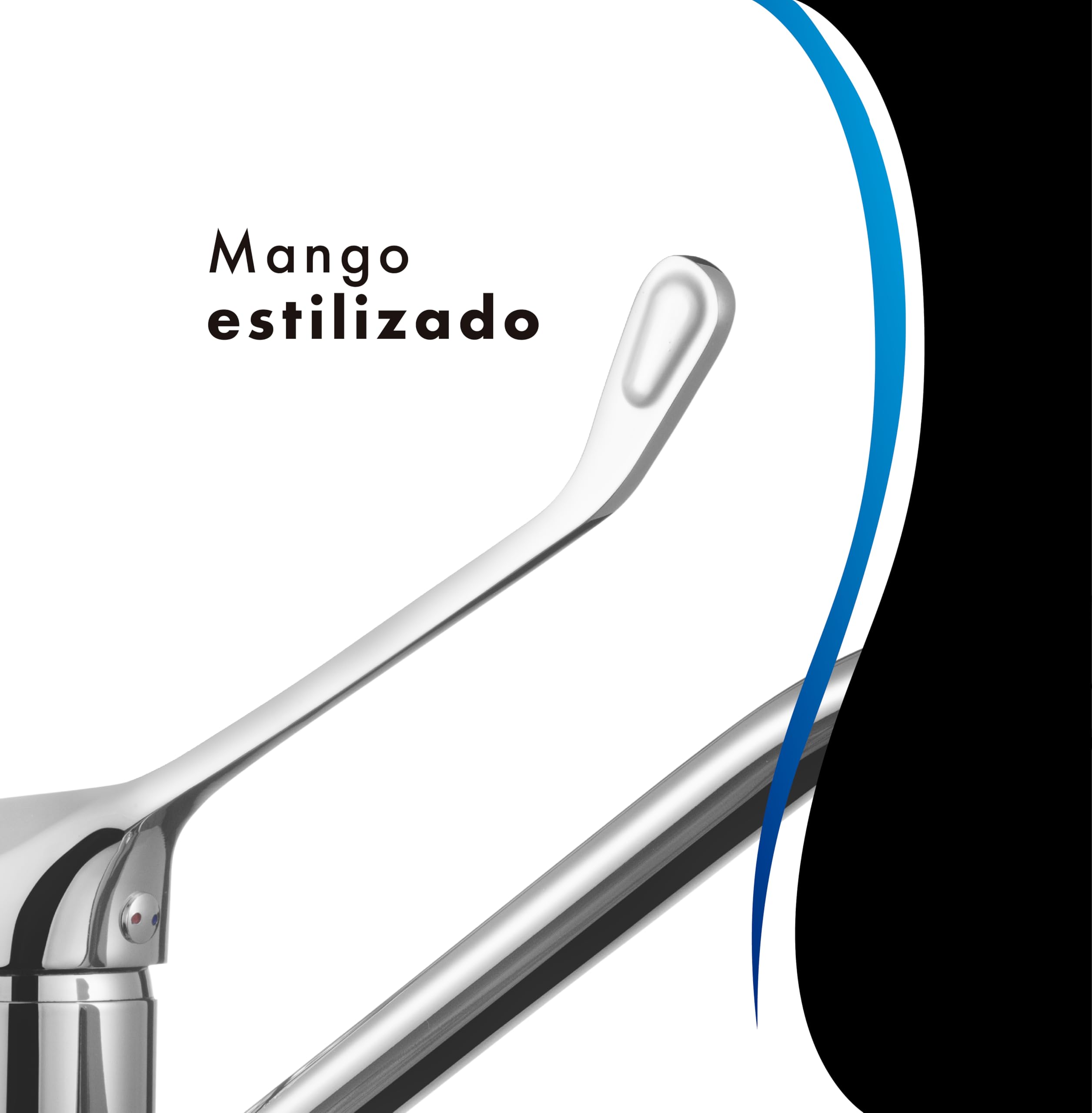 Grifo Gerontológico para Lavabo, Mezclador Monomando de Baño, Grifo Medical con Maneta Higiénica de Codo, Diseño Ergonómico, Acabado Cromado Plata