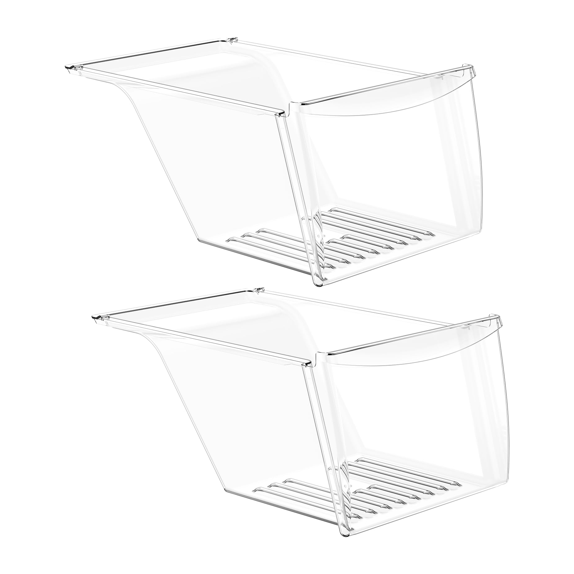 [2 Pack]Upgraded 240337103 Refrigerator Crisper Drawers Bins Suitable For Frigidaire Kenmore Refrigerator,240337103 Crisper Bin Drawer Replacement Drawer Parts AP2115741, 240337100, 240337102
