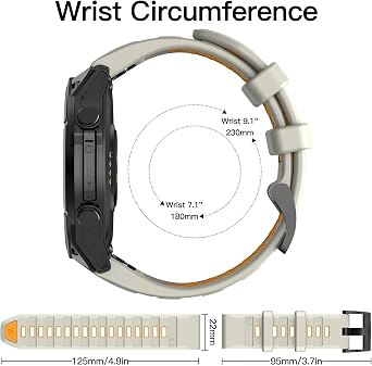 OVERSTEP Strap for Garmin Fenix 8 47mm, Soft Silicone Replacement Band for Fenix 5, 6, 7, Epix Pro 47mm, Quatix 5, Approach S62