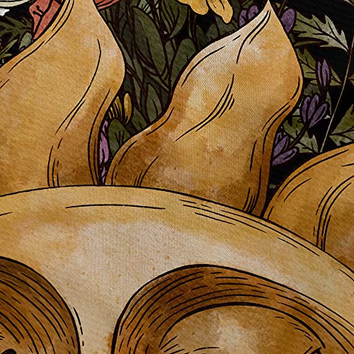 Tapeçaria de sol Boho para quarto, tapeçaria de arte de planta botânica vintage hippie e trippla, pa