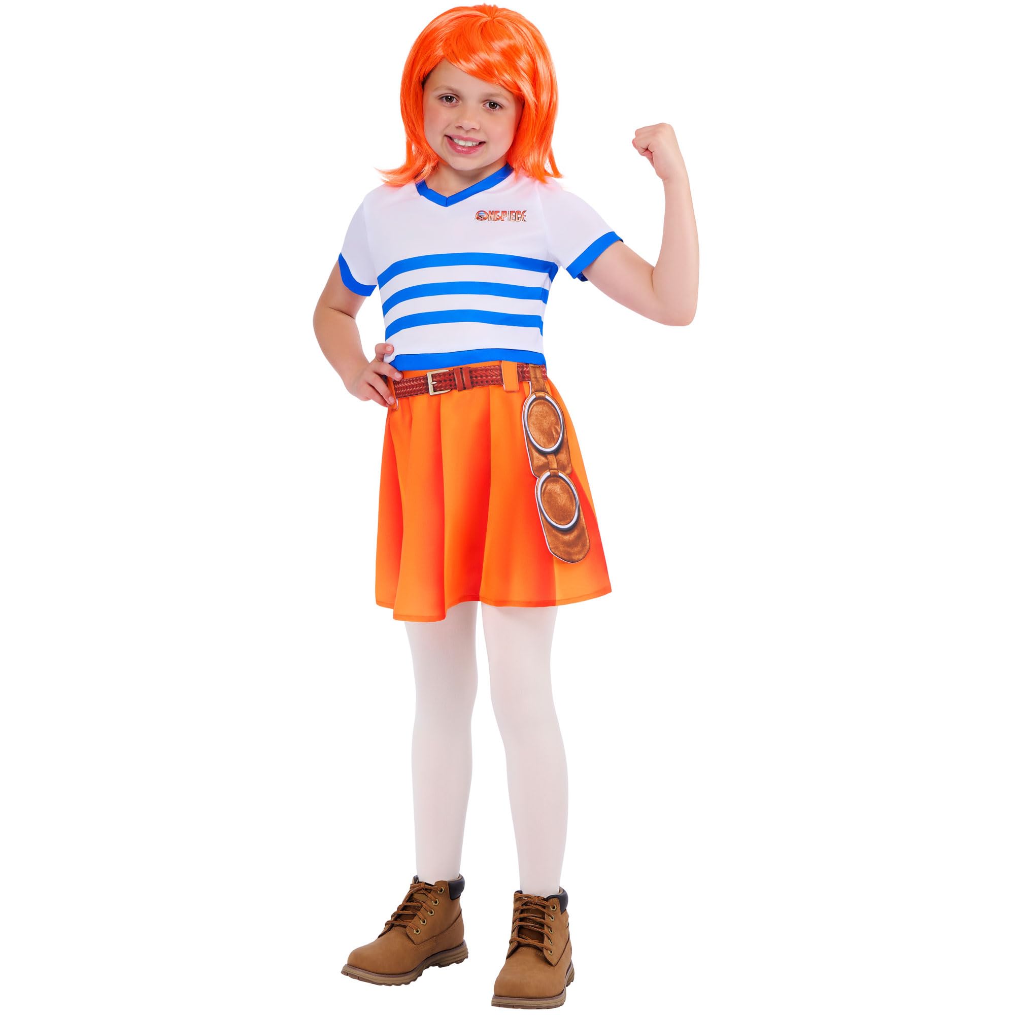 Rubies Official One Piece Nami Season 1 Striped Child Costume, Kids Fancy Dress, Size Age 7-8 Years โ image 1