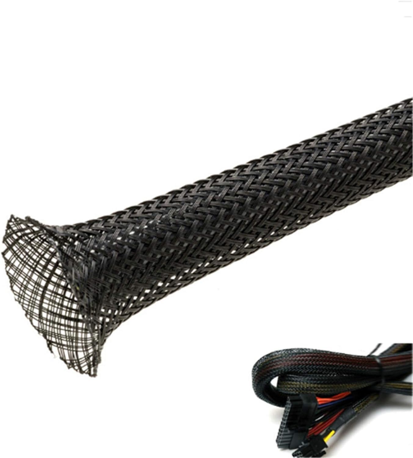 Rękaw do porządkowania kabli Wielokrotnego użytku Osłona do zarządzania kablami czarna 5m 3-82mm(82mm)