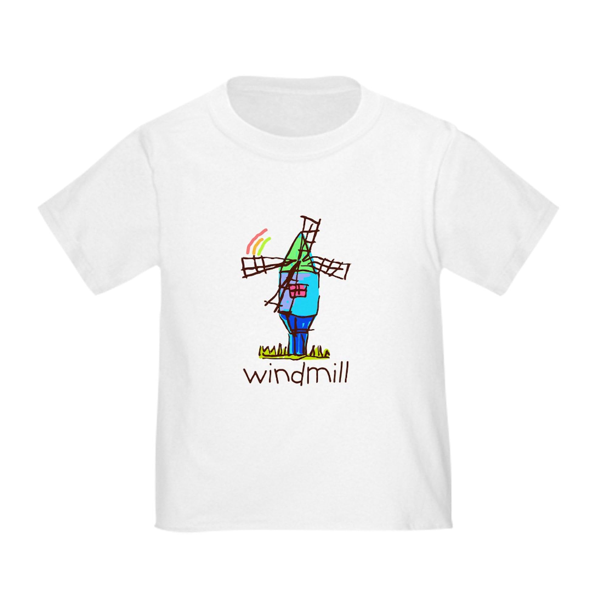 CafePress Kid Art Windmill Toddler T Shirt Toddler Graphic Tee, 100% Cotton White