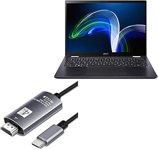 BoxWave Cable Compatible with Acer TravelMate Spin P6 (TMP614RN-52) - SmartDisplay Cable - USB Type-C to HDMI (6 ft), USB C/HDMI Cable for Acer TravelMate Spin P6 (TMP614RN-52) - Jet Black