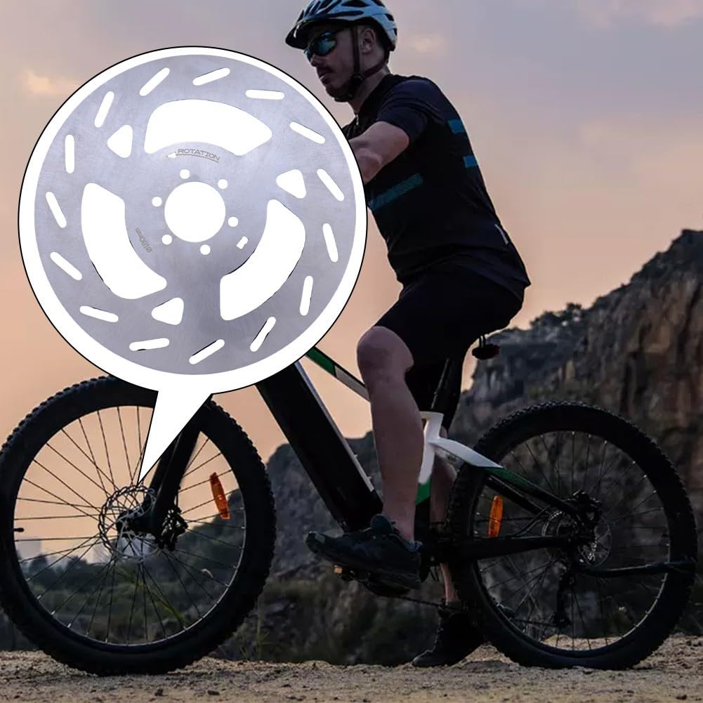 Rotore del freno a disco per bicicletta, 180 mm, 203 mm, con 6 bulloni da 3 mm, ispessito, per bici elettriche e moto elettriche (203 mm, 3,0 mm)
